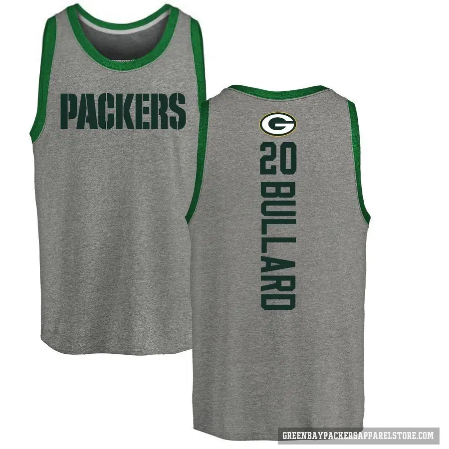 Men's ＃20 Javon Bullard Green Bay Packers Ash Backer Tank Top