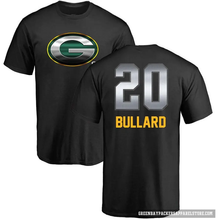 Men's ＃20 Javon Bullard Green Bay Packers Black Midnight Mascot T-Shirt