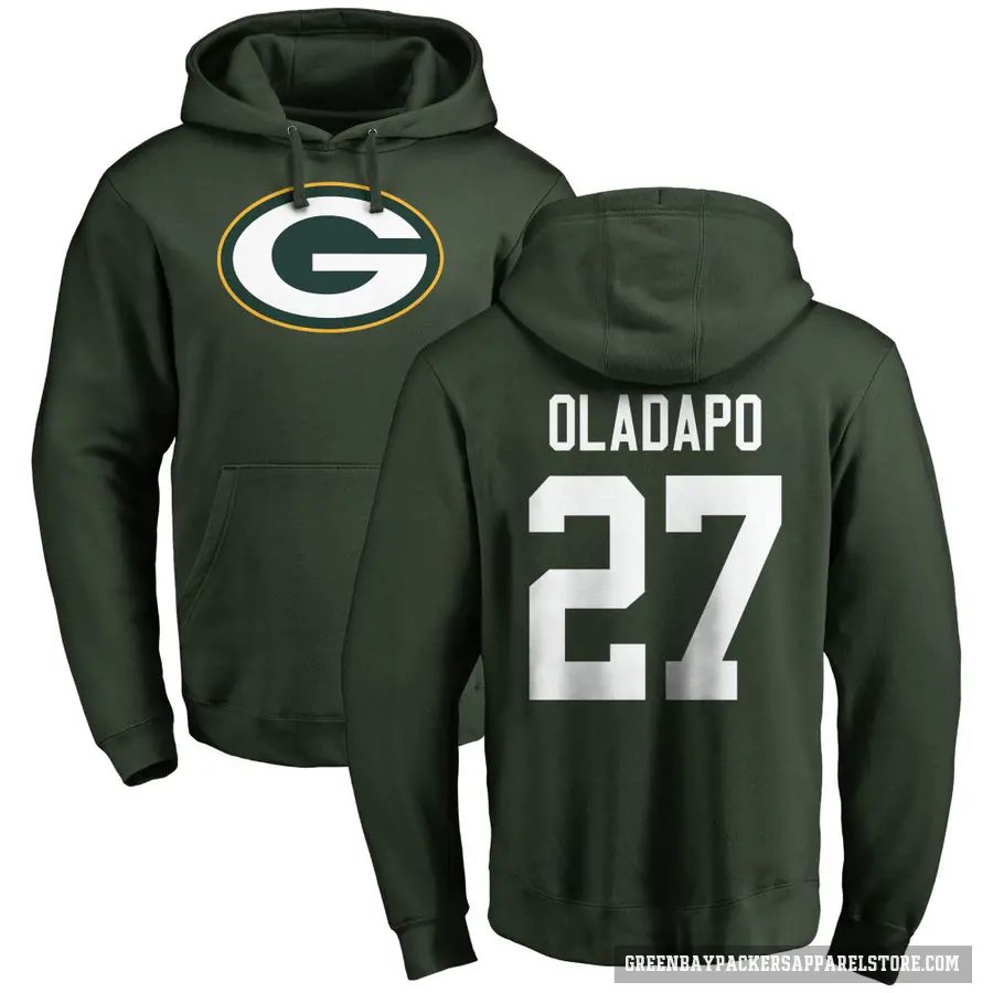 Men's ＃27 Kitan Oladapo Green Bay Packers Green Pro Line Logo Pullover Hoodie