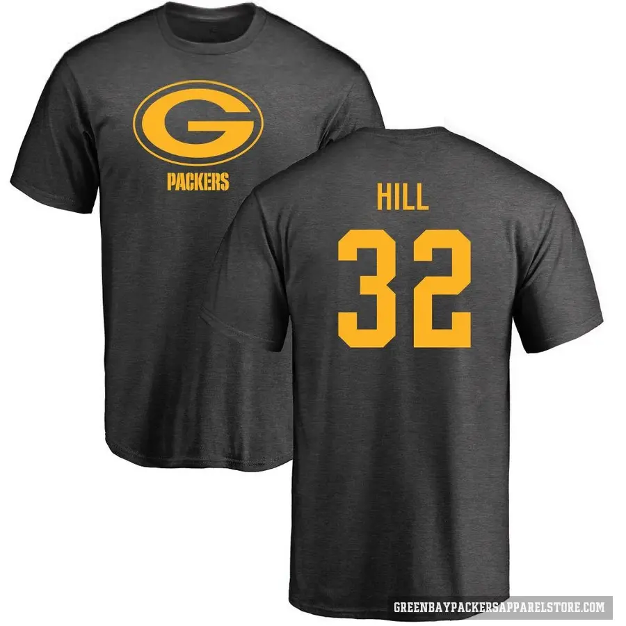 Men's ＃32 Kylin Hill Green Bay Packers Ash One Color T-Shirt