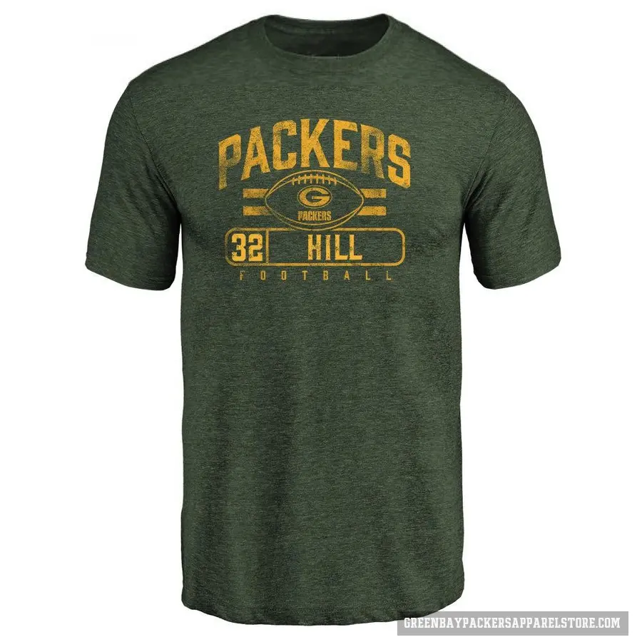 Men's ＃32 Kylin Hill Green Bay Packers Green Flanker T-Shirt