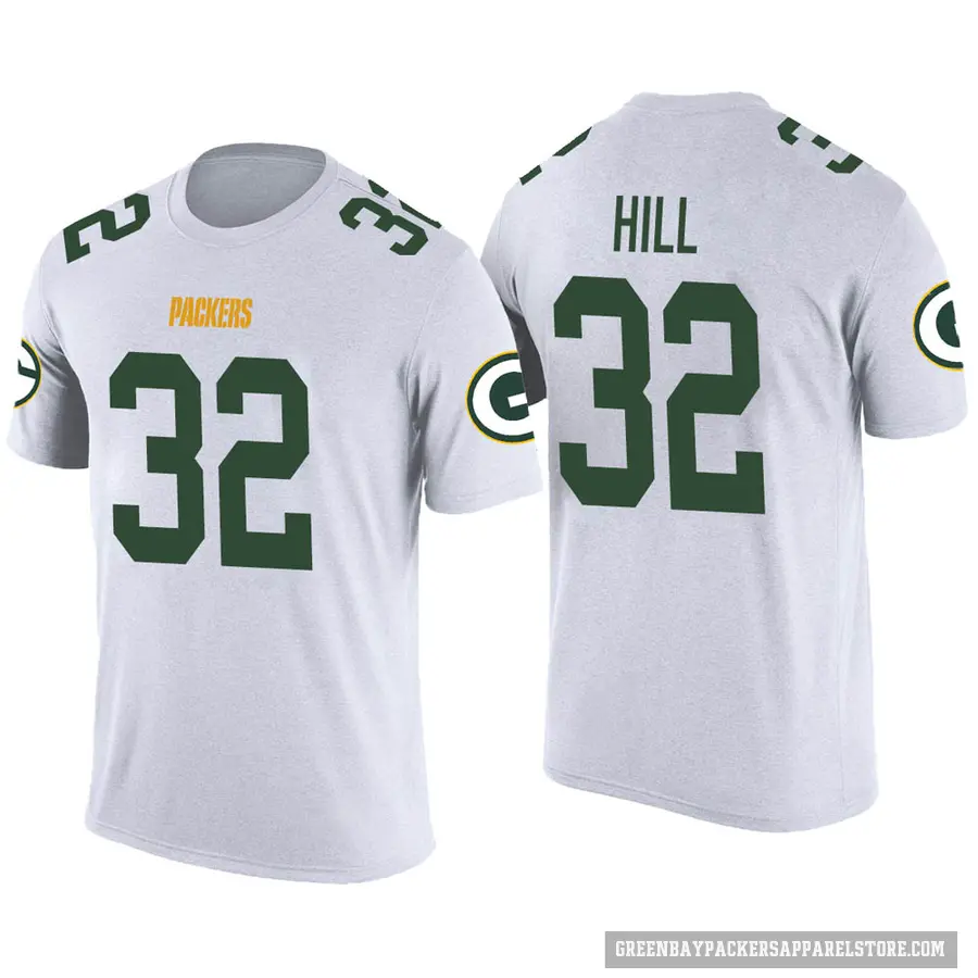 Men's ＃32 Kylin Hill Green Bay Packers White Color Rush T-Shirt