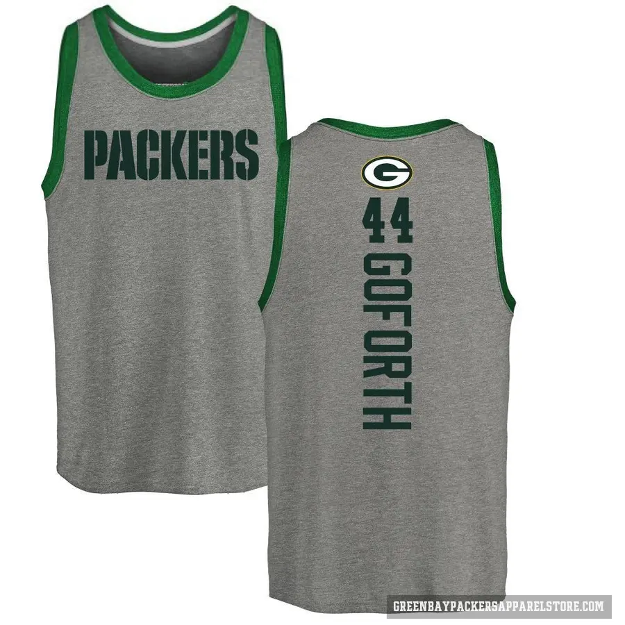 Men's ＃44 Ralen Goforth Green Bay Packers Ash Backer Tank Top