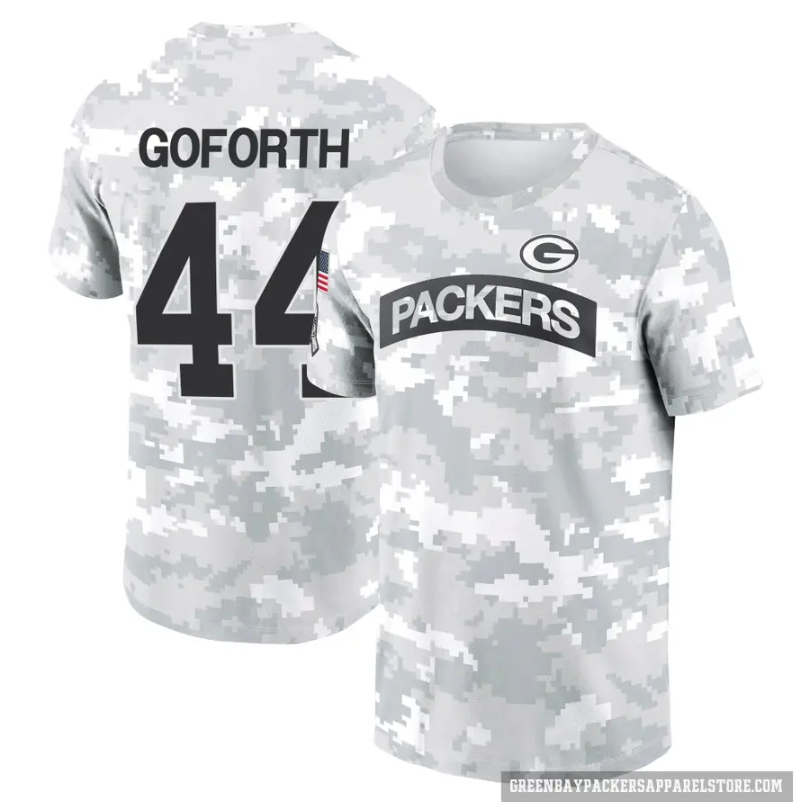 Men's ＃44 Ralen Goforth Green Bay Packers Camo Arctic 2024 Salute to Service Performance T-Shirt