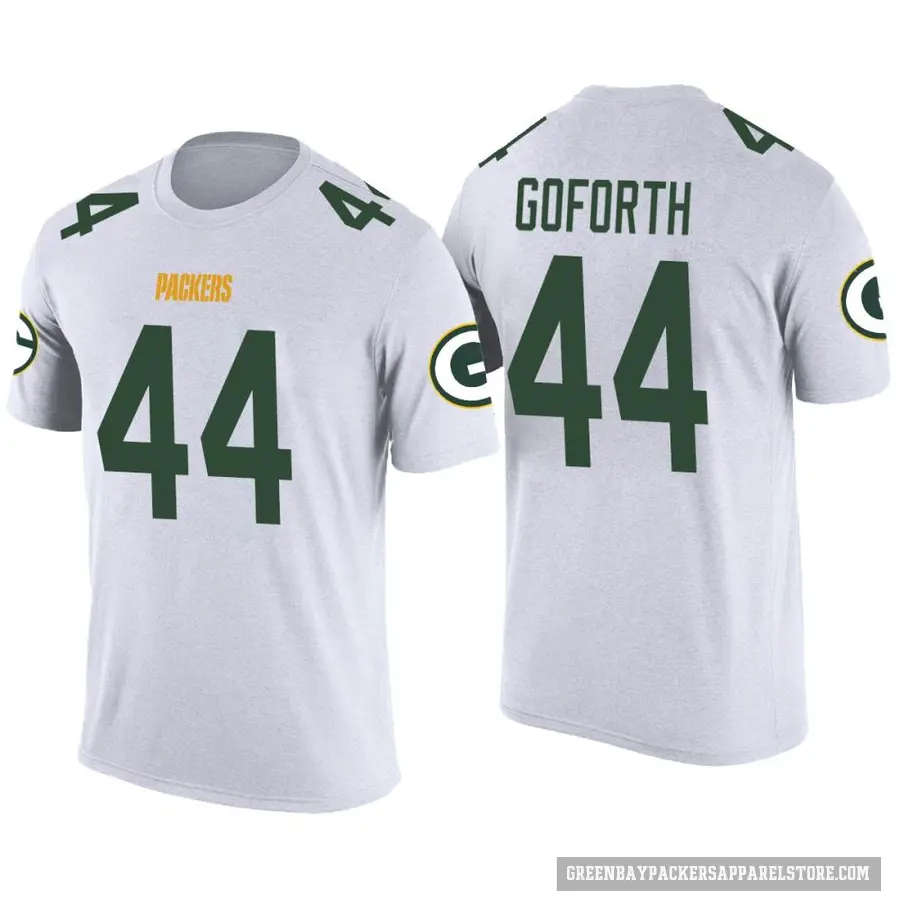 Men's ＃44 Ralen Goforth Green Bay Packers White Color Rush T-Shirt