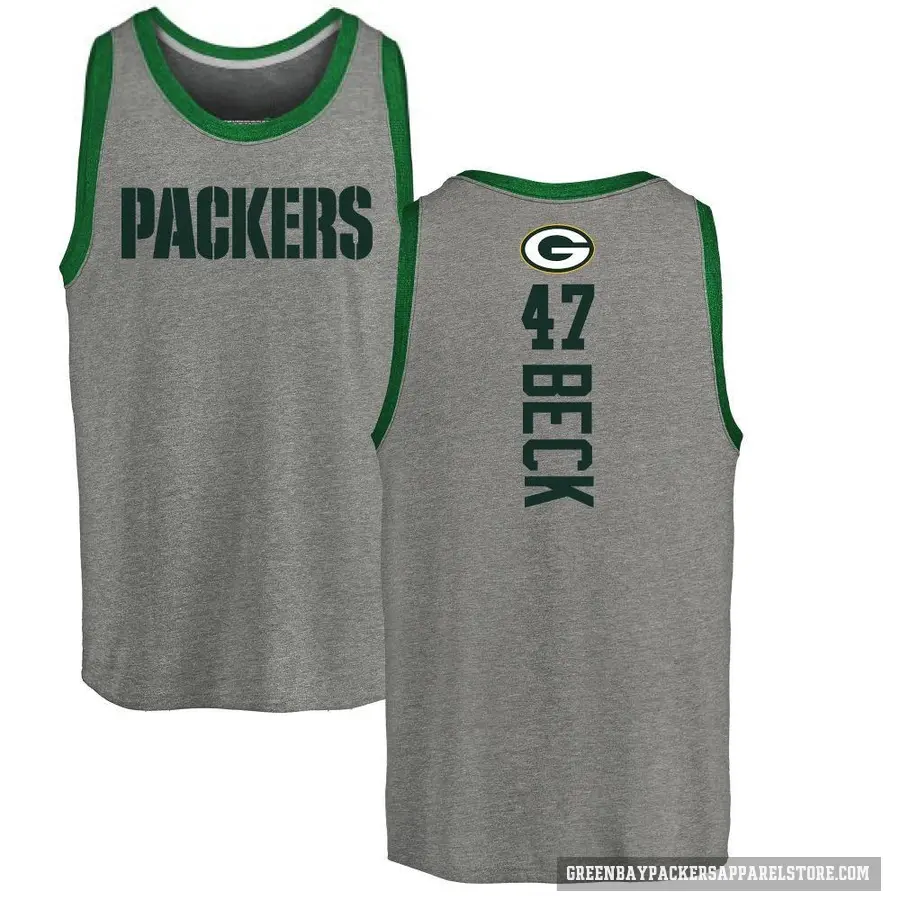 Men's ＃47 Andrew Beck Green Bay Packers Ash Backer Tank Top