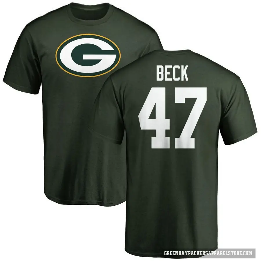 Men's ＃47 Andrew Beck Green Bay Packers Green Logo T-Shirt