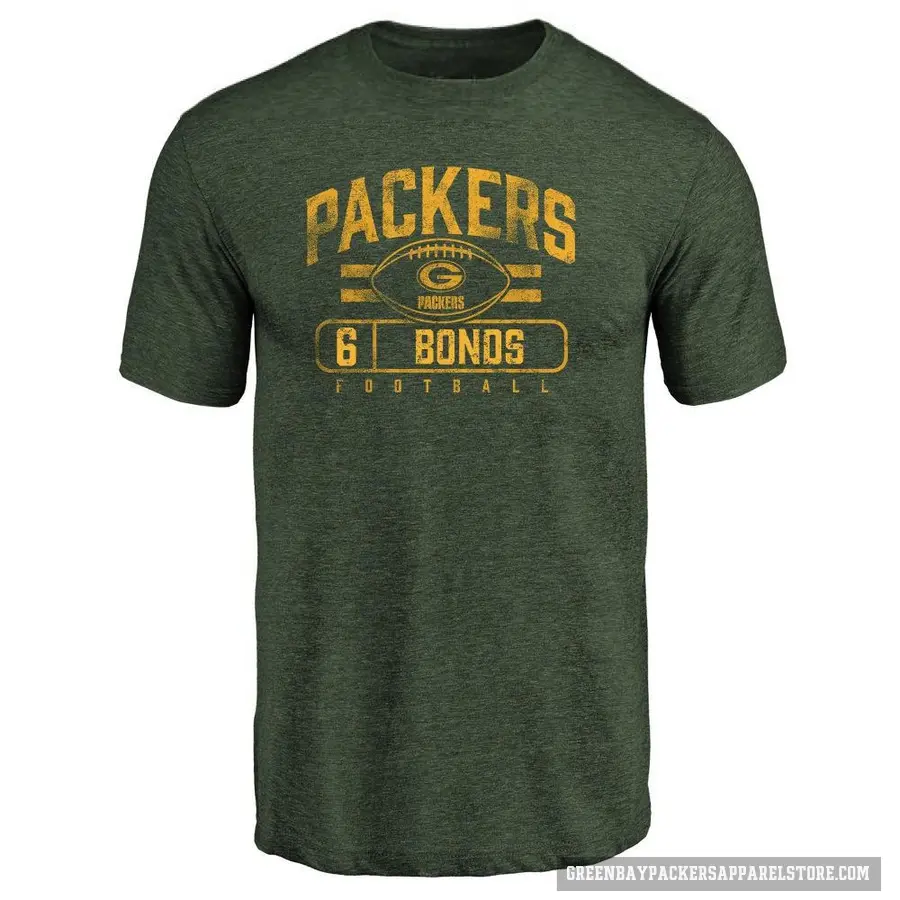 Men's ＃6 Jadakis Bonds Green Bay Packers Green Flanker T-Shirt