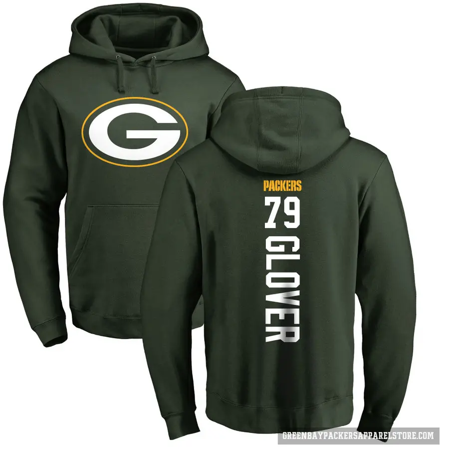 Men's ＃79 Travis Glover Green Bay Packers Green Pro Line Backer Pullover Hoodie