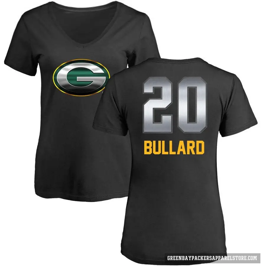 Women's ＃20 Javon Bullard Green Bay Packers Black Midnight Mascot T-Shirt