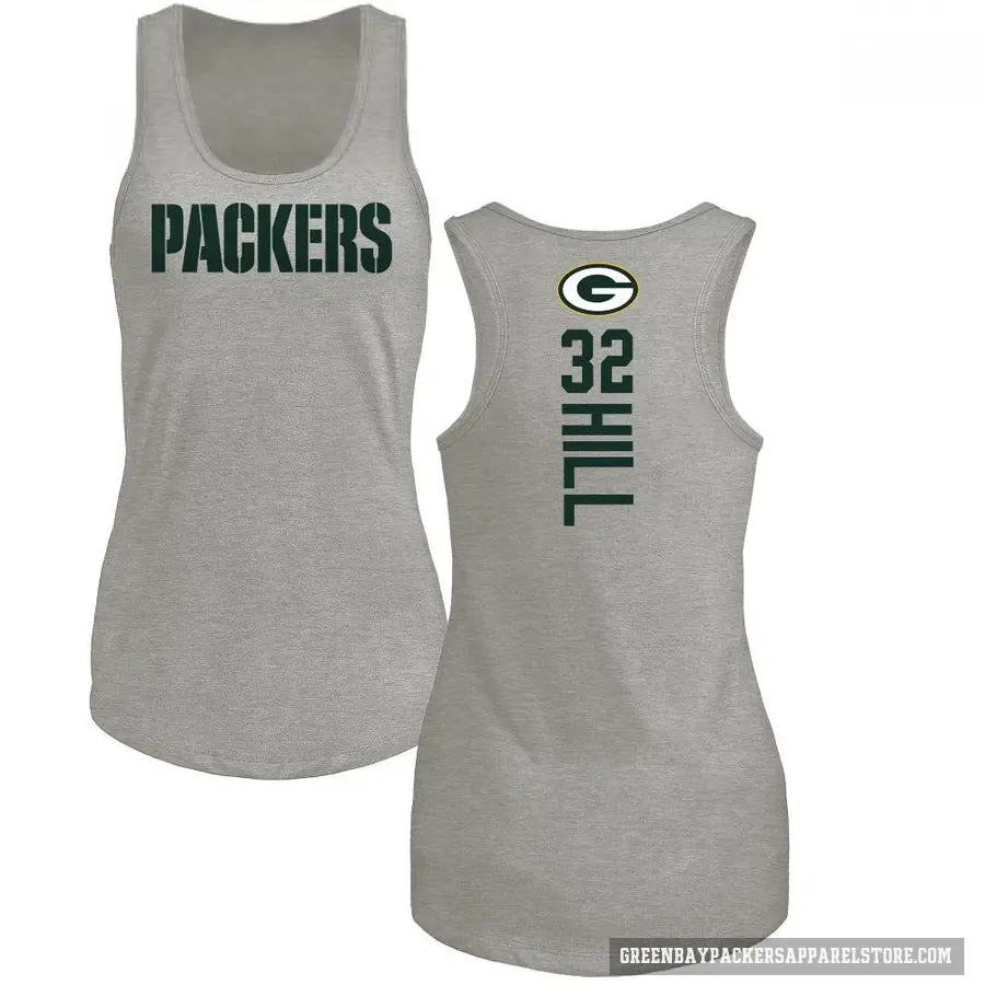 Women's ＃32 Kylin Hill Green Bay Packers Ash Backer Tank Top