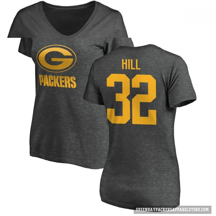 Women's ＃32 Kylin Hill Green Bay Packers Ash One Color T-Shirt