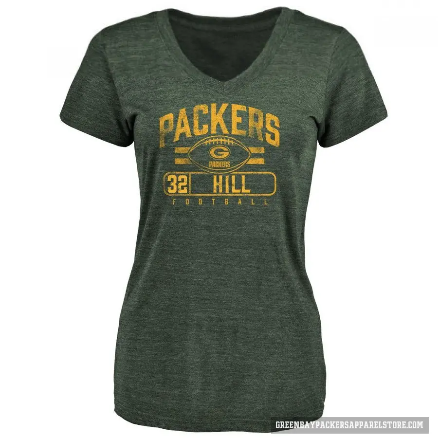 Women's ＃32 Kylin Hill Green Bay Packers Green Flanker T-Shirt