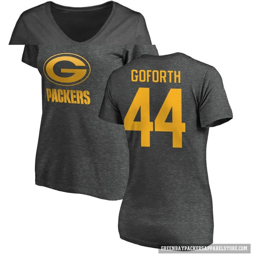 Women's ＃44 Ralen Goforth Green Bay Packers Ash One Color T-Shirt