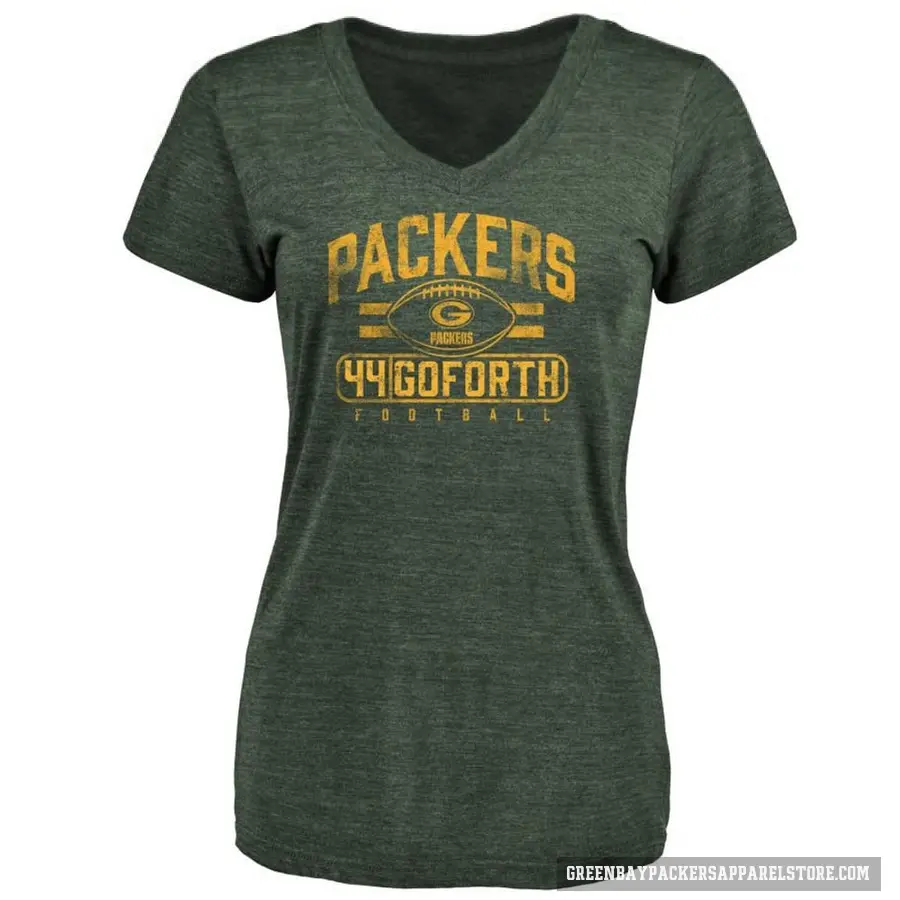 Women's ＃44 Ralen Goforth Green Bay Packers Green Flanker T-Shirt