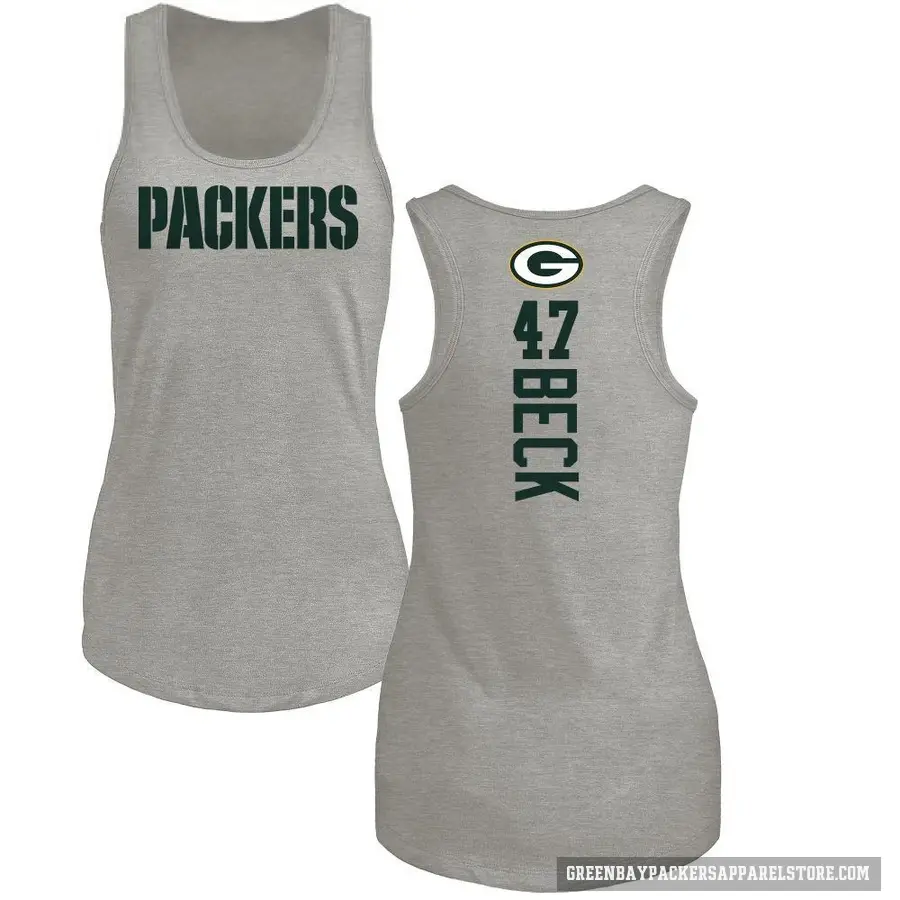 Women's ＃47 Andrew Beck Green Bay Packers Ash Backer Tank Top