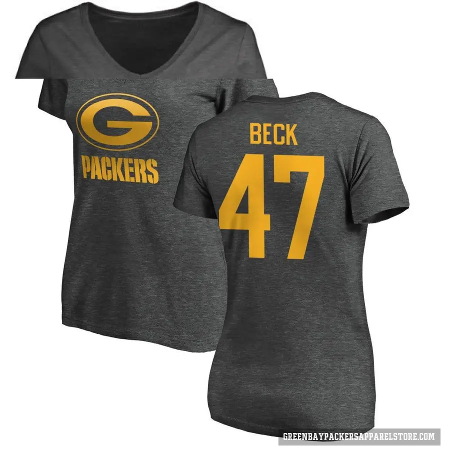 Women's ＃47 Andrew Beck Green Bay Packers Ash One Color T-Shirt