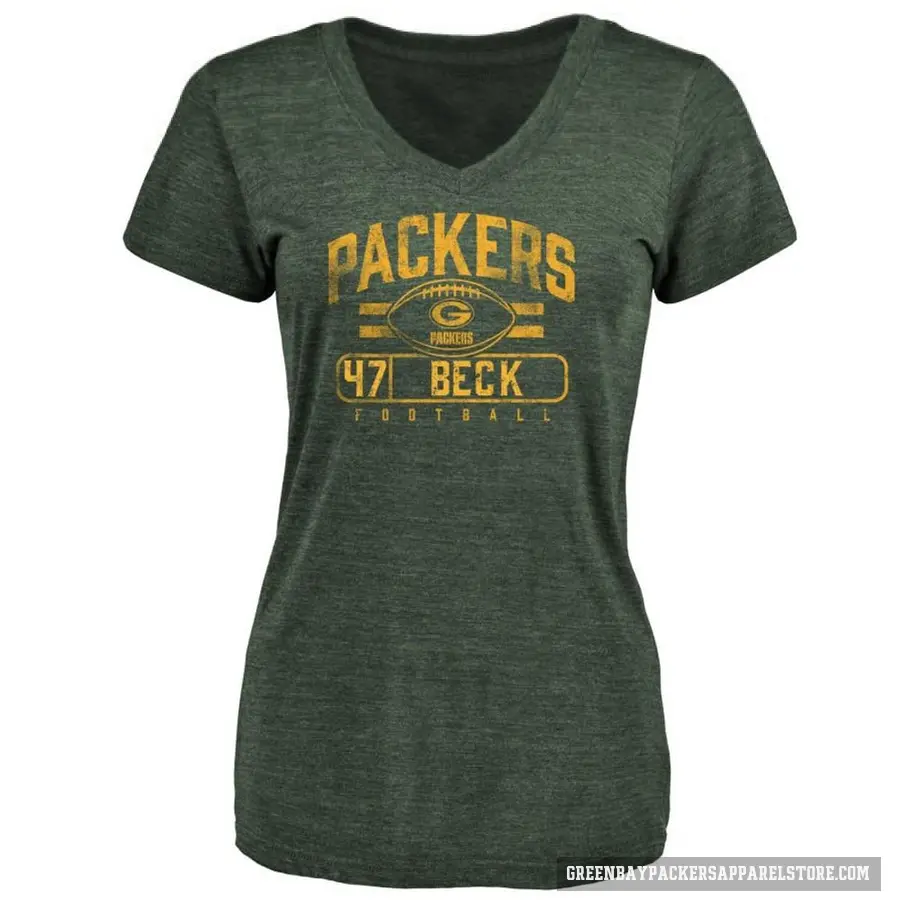 Women's ＃47 Andrew Beck Green Bay Packers Green Flanker T-Shirt