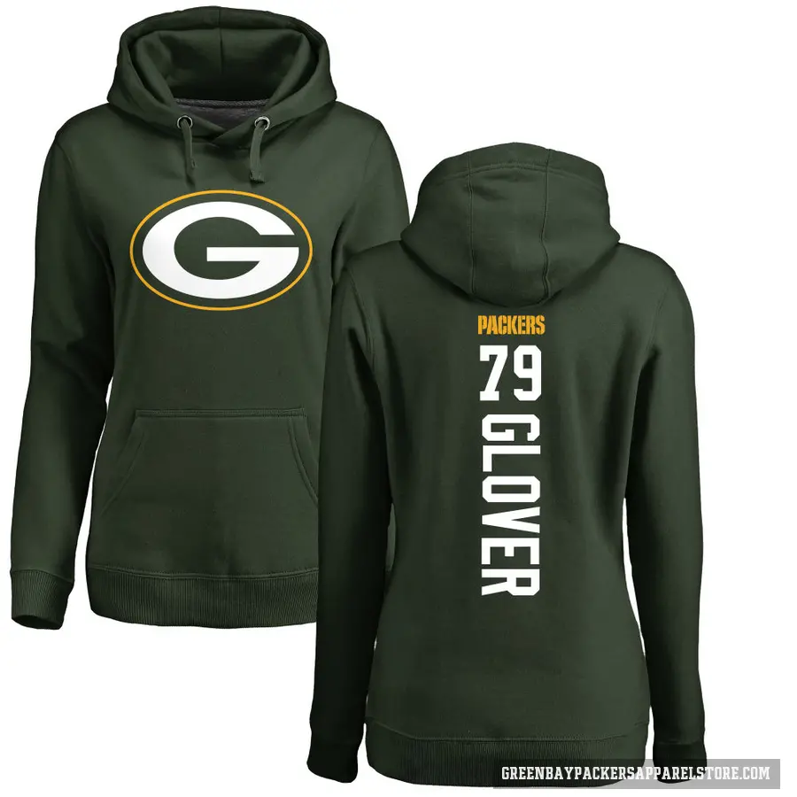 Women's ＃79 Travis Glover Green Bay Packers Green Pro Line Backer Pullover Hoodie