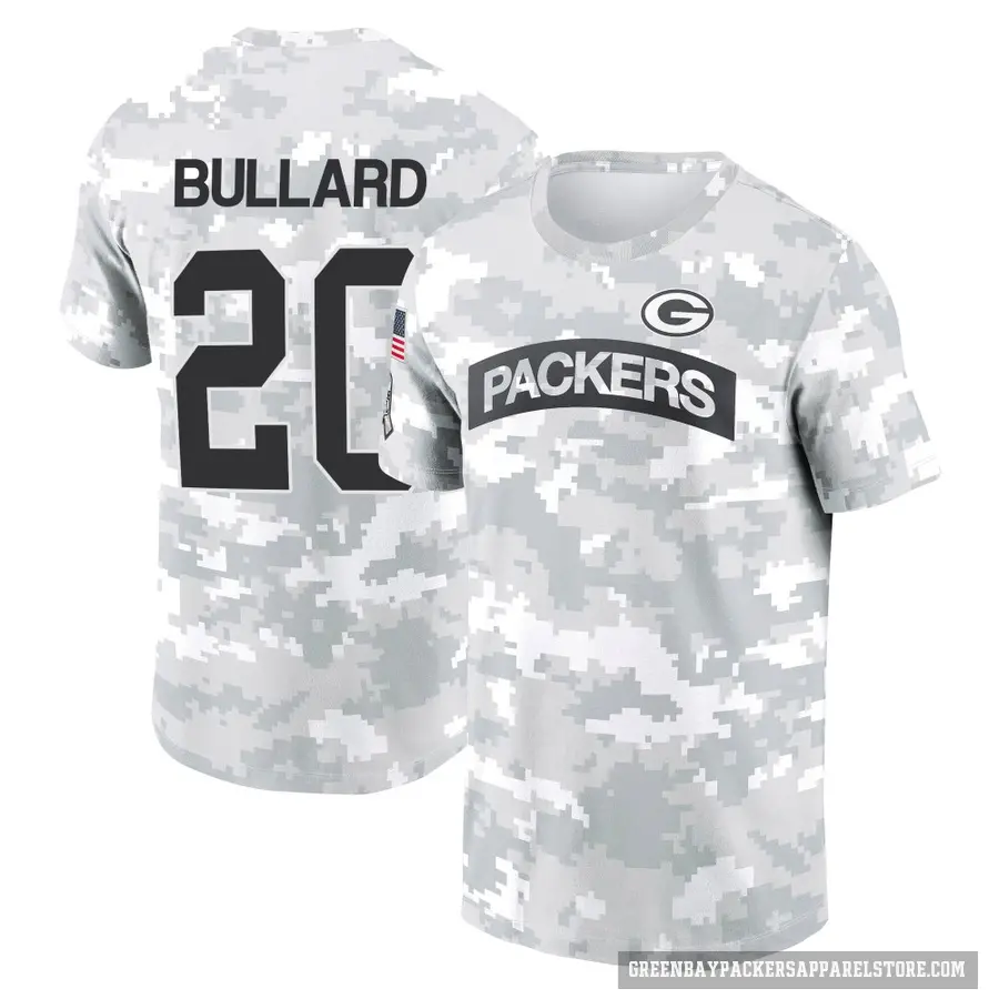 Youth ＃20 Javon Bullard Green Bay Packers Camo Arctic 2024 Salute to Service Performance T-Shirt