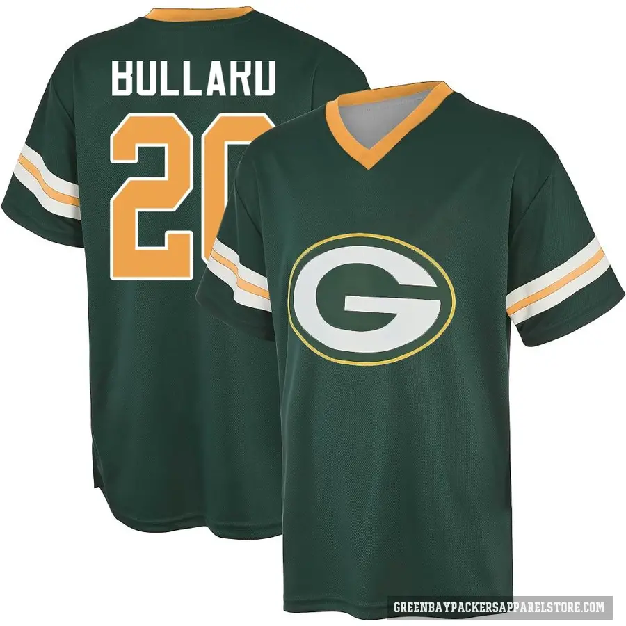 Youth ＃20 Javon Bullard Green Bay Packers Green Game Day V-Neck T-Shirt